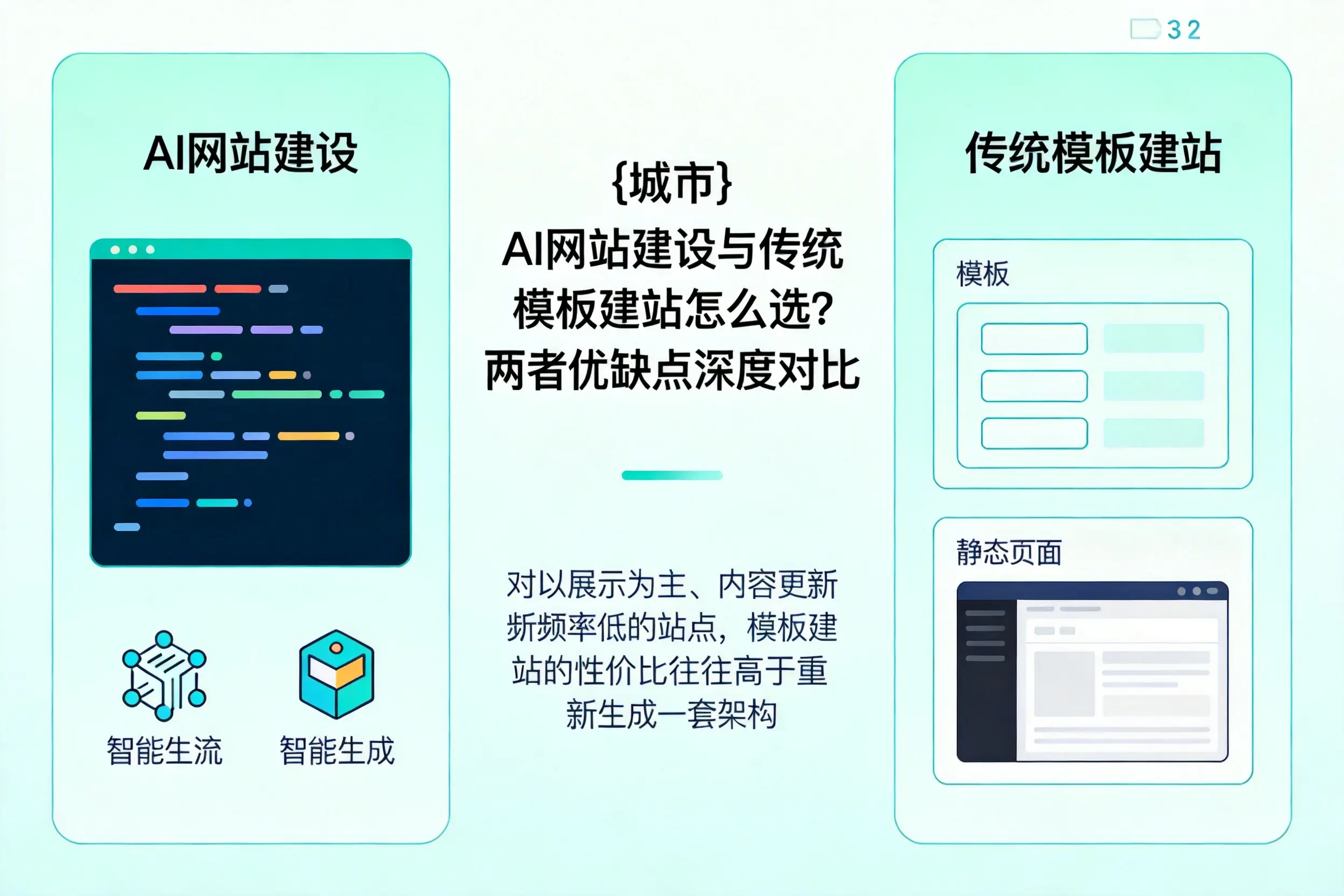 渭南AI网站建设与传统模板建站怎么选?两者优缺点深度对比