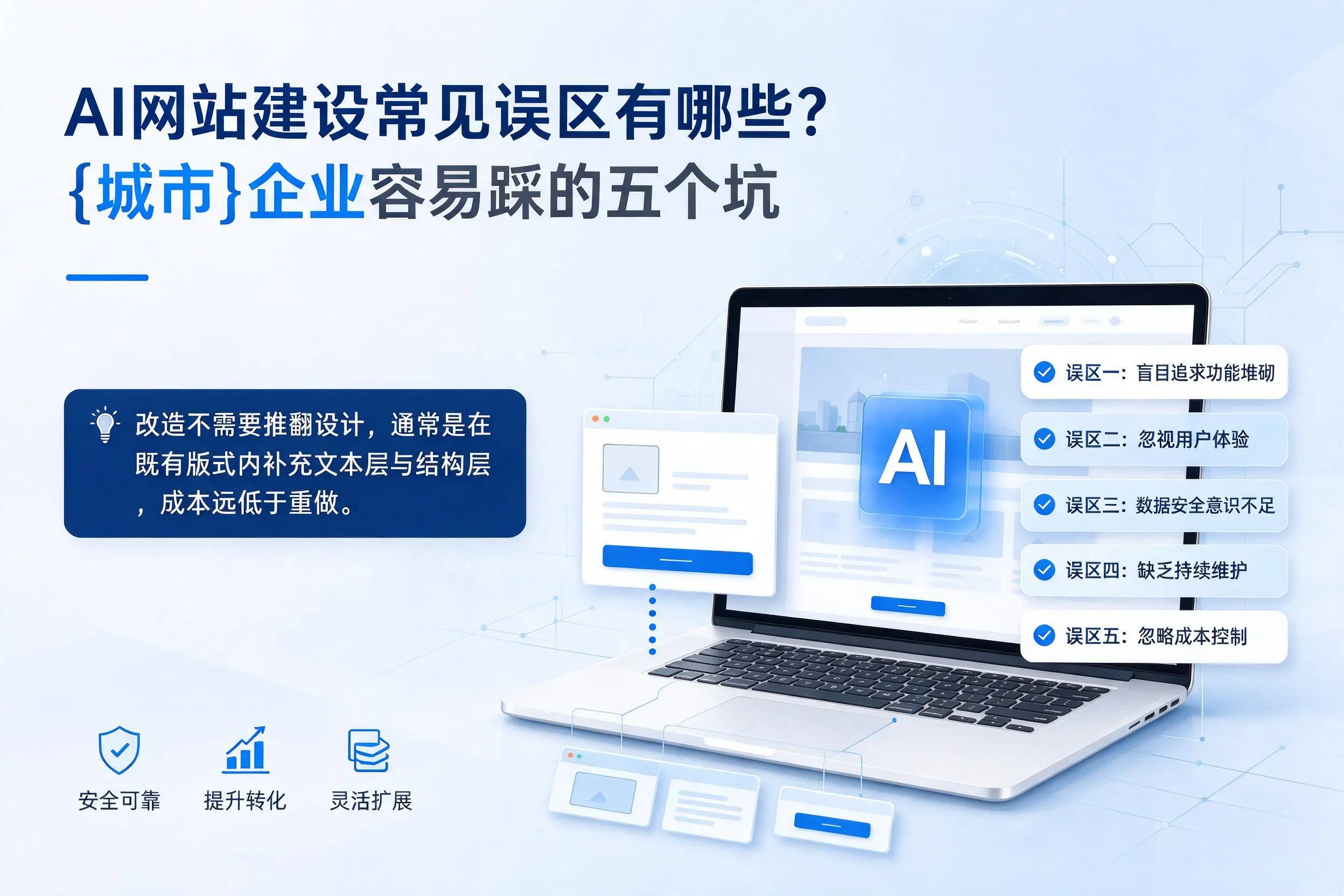 AI网站建设常见误区有哪些?渭南企业容易踩的五个坑