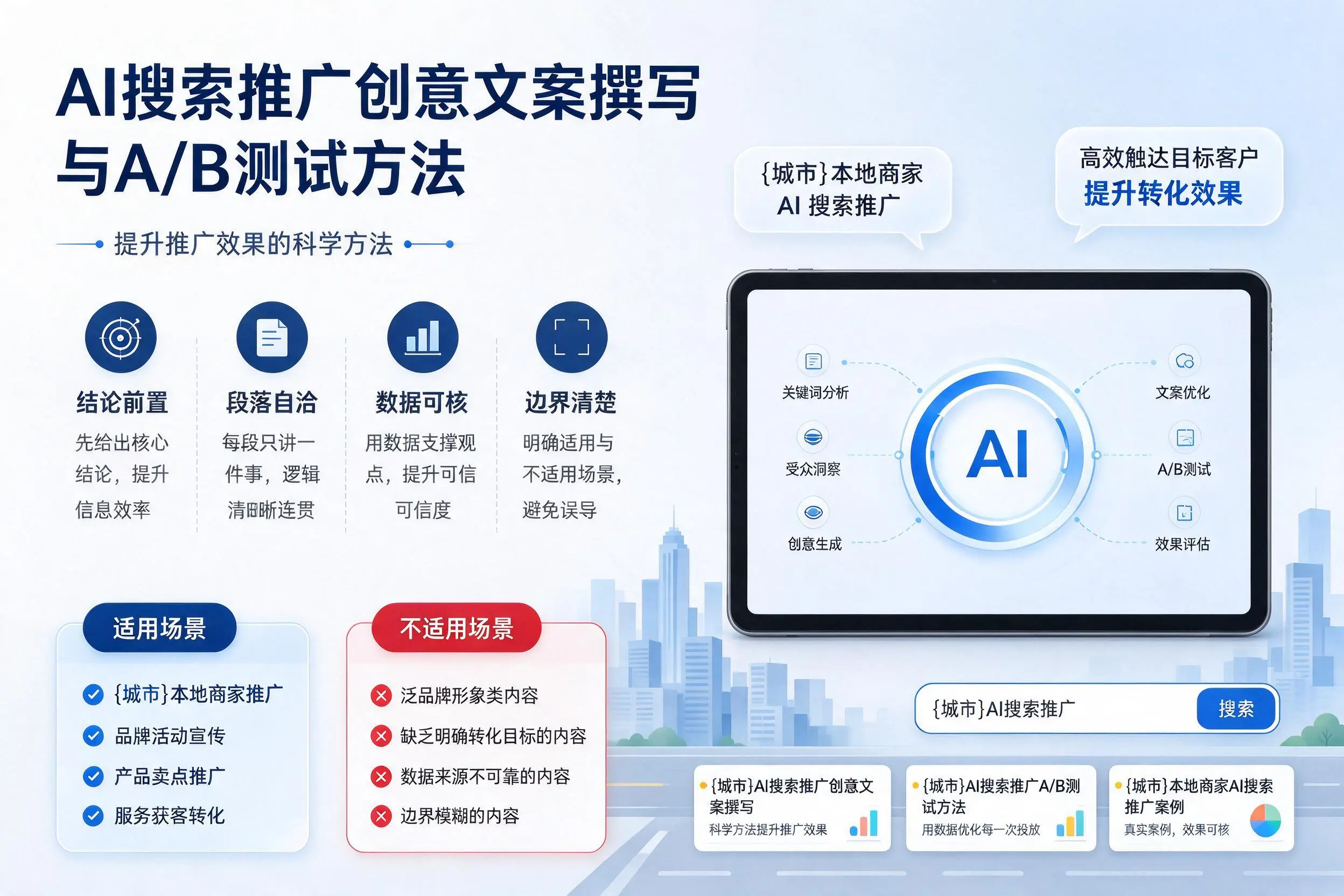 渭南AI搜索推广创意文案撰写与A/B测试方法
